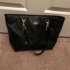Coach Black Leather Medium Tote